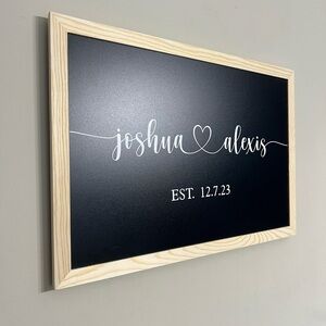 Personalized Black Chalkboard Wall Decor